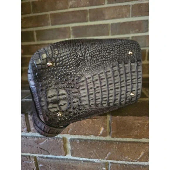 Brahmin Large Amelia Gray Melbourne Leather Bucket Bag - Picture 4 of 9